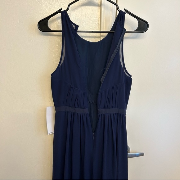 NWT BCBGeneration Navy Size 0 Full Length Dress Gown Formal Criss Cross Details - Picture 12 of 12